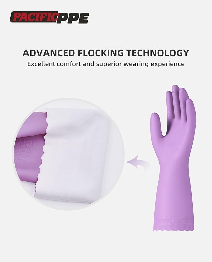 PACIFIC PPE 2 Pairs Reusable Dishwashing Cleaning Gloves - Image 2