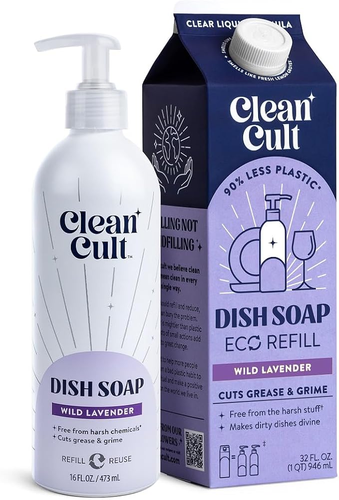 Bundle of Cleancult Dish Soap Liquid Refills Wild Lavender + Cleancult -Wild by Cleancult