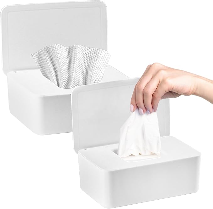 2Pcs Diaper Wipes Dispenser, Refillable Wipe Container, Wipe Container by Unknown