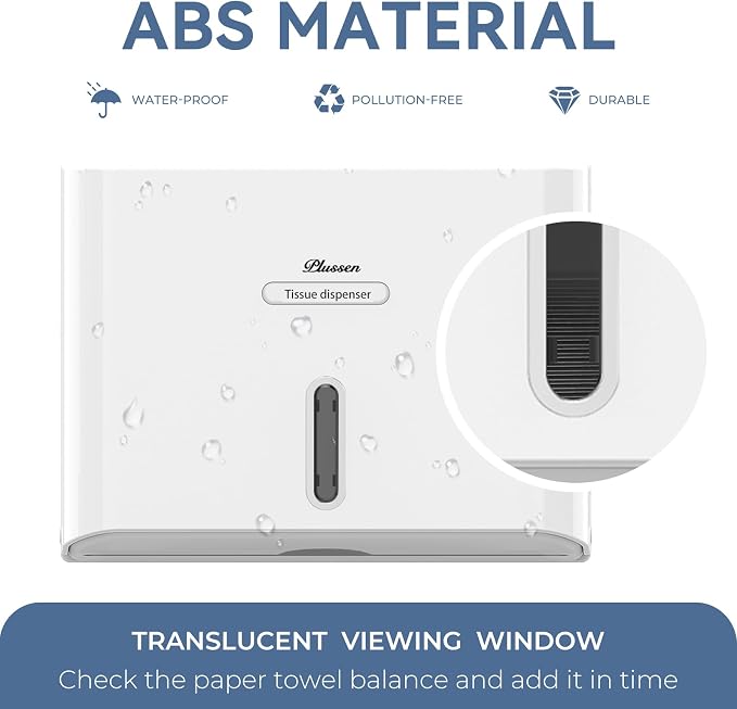 Paper Towel Dispenser Wall Mount, Adhesive No Drilling Multifold Trifold C Fold - Image 6