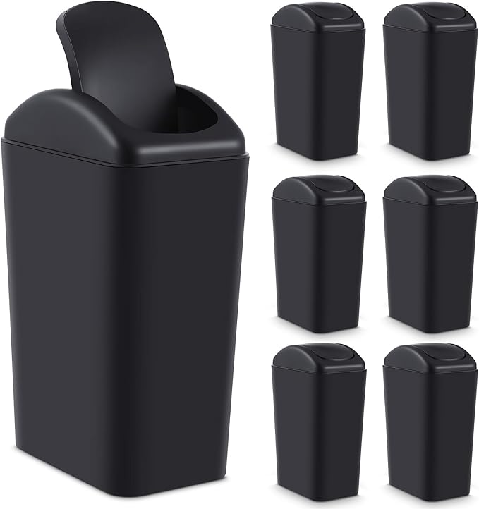 Hoolerry 6 Pcs 3 Gallon/12 Liter Small Trash Can Plastic Kitchen Garbage by Hoolerry