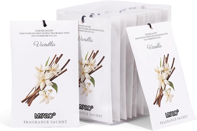 MYARO 12 Packs Vanilla Scented Sachets by MYARO