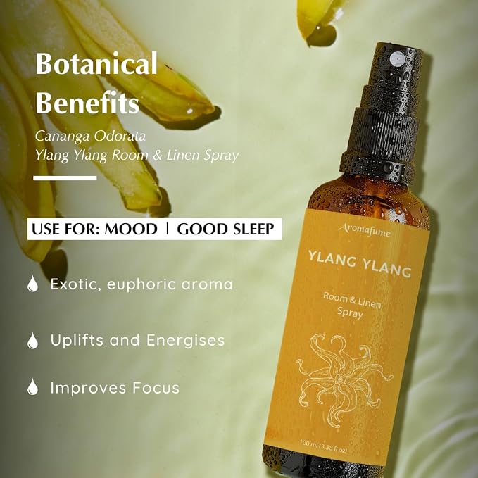 Ylang Ylang Room, Linen & Pillow Spray by Aromafume | 100ml/3.38 fl oz | - Image 2