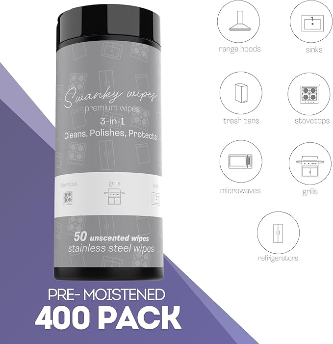 Swanky Stainless Steel Cleaner Wipes - Image 2