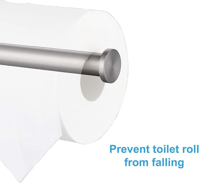 TASTOS Toilet Paper Holder SUS304 Stainless Steel Round Size Brushed Nickel 2 - Image 4