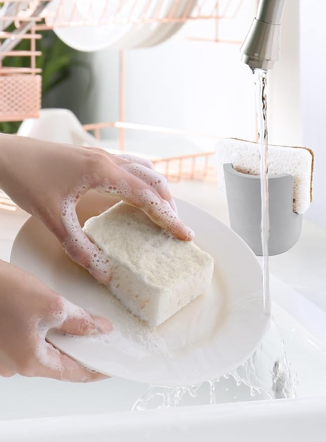 Diatomite Stone Sponge Holder, Quick Dry Dish Sponge Stand - Image 4