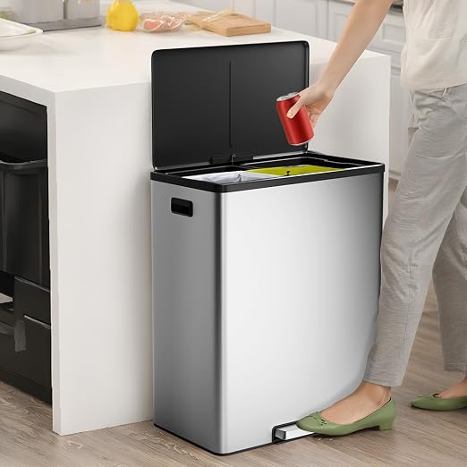 GarveeHome Step Dual Trash Can, 60L/16 Gallon Recycle Bins - Image 7