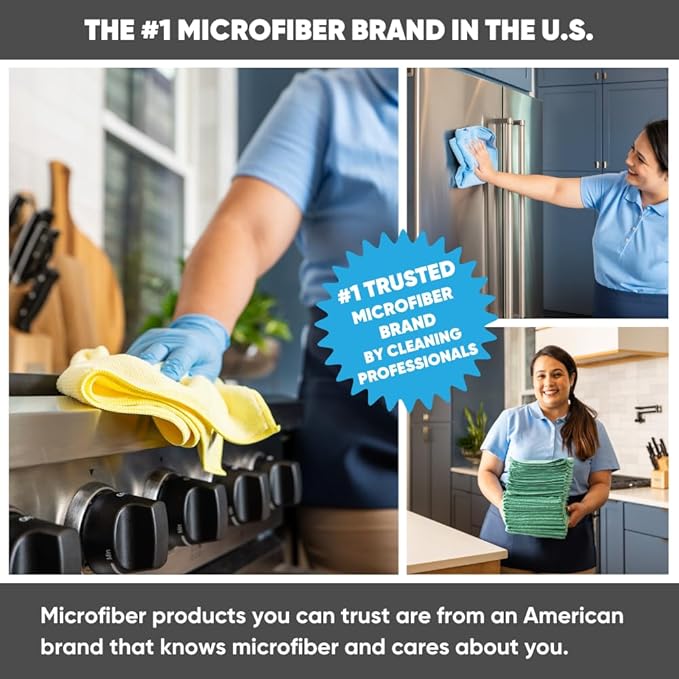 MW Pro Microfiber Cleaning Cloth | Brown | 12 Pack | 16” x 16” | Coffee - Image 7