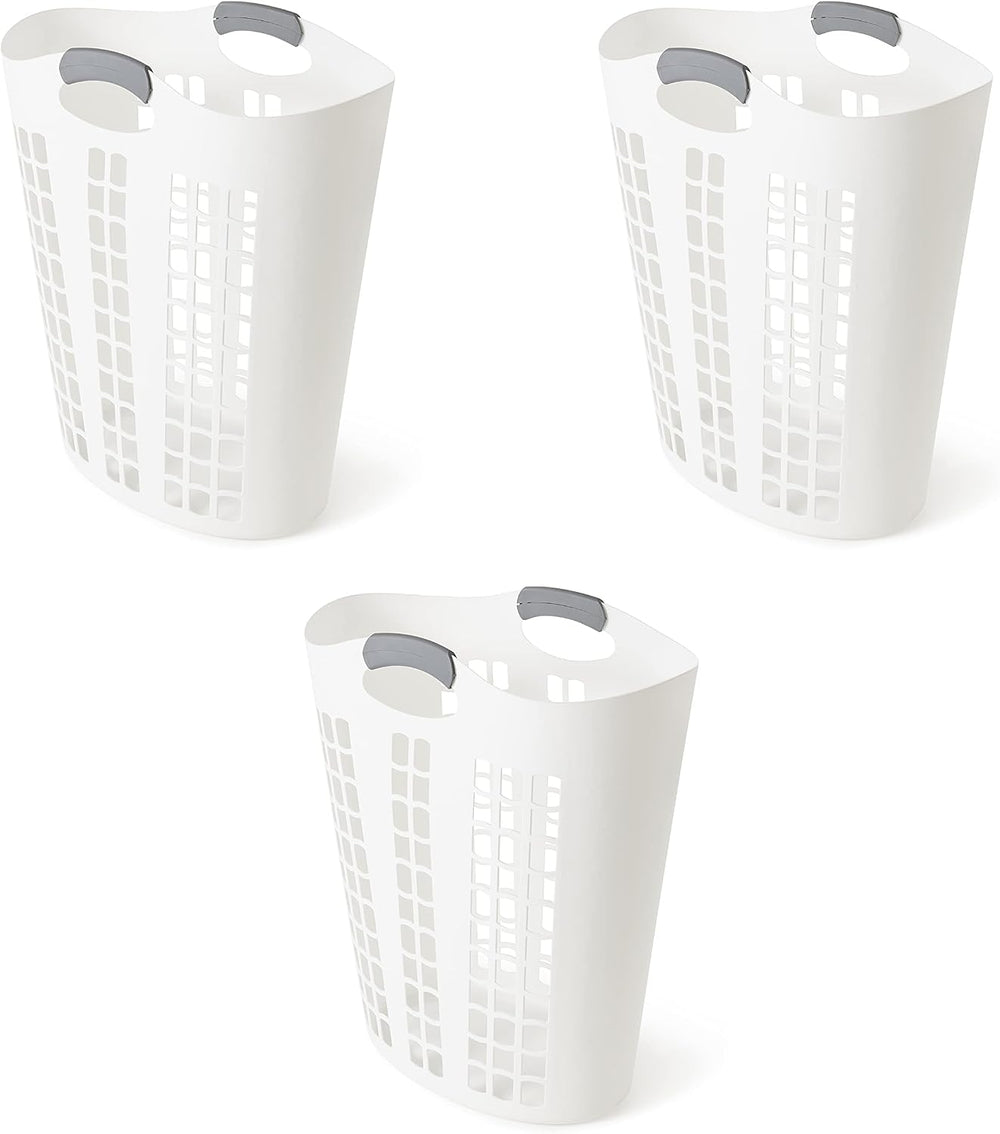 Gracious Living Easy Carry Flex Hamper, Large 87.5 Liter Lightweight Plastic ...