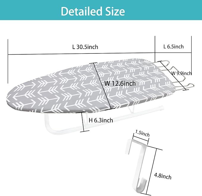 Tabletop Ironing Board with Folding Legs, Portable Small Ironing Board with - Image 6