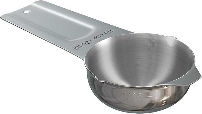 Color Up ⅛ Cup Measuring Cup – Premium Chrome Stainless Steel, Accurate by ColorUpCollection