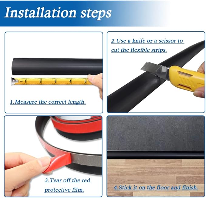 Floor Transition Strip Self Adhesive Carpet & Flooring Transitions Edging Trim - Image 5
