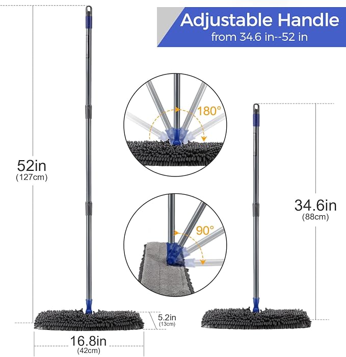 MASTERTOP Microfiber Dust Mop, Double-Sided Flat Mops - Image 2