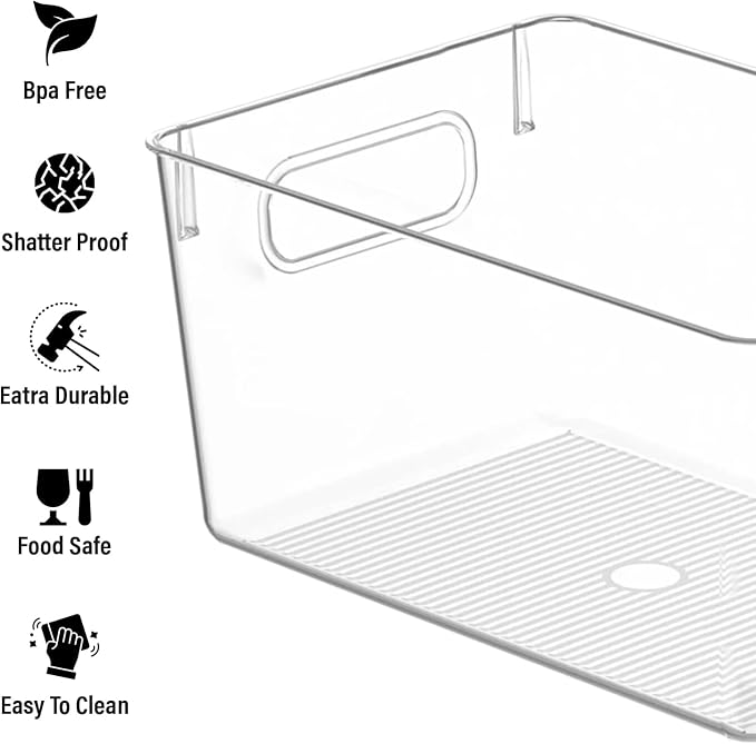 Clear Plastic Storage Bins, Pantry Organizers and Storage Containers Fridge - Image 6