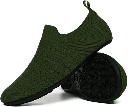 QZKDM Lightweight Slip on Grip Indoor House Slippers Barefoot Non Slip Home by QZKDM