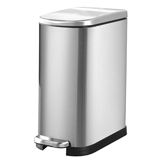 Bathroom Trash Can with Soft-Close Lid 3.5 Gallon Stainless Steel Garbage Can by SYNCVIBE