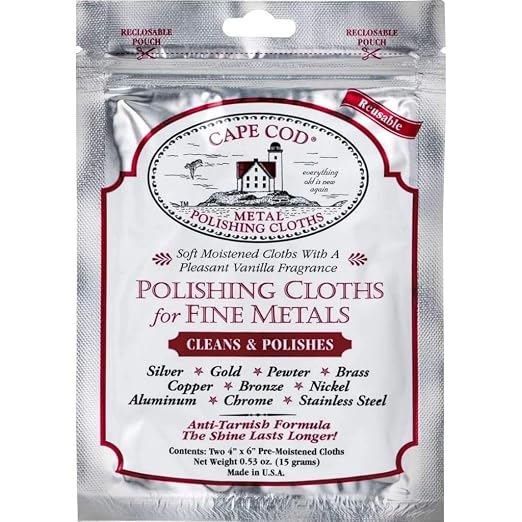 Cape Cod Polishing Cloths for Fine Metals | Jewelry Cleaner and Tarnish Remover by CAPECOD