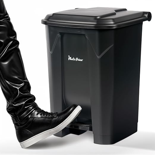 14 Gallon Step-On Trash Can/Container, Hands-Free Disposal by PlasticPrince