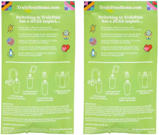Truly Free Natural Concentrated Dish Detergent Dishwashing Liquid | Plant-Based - Image 2