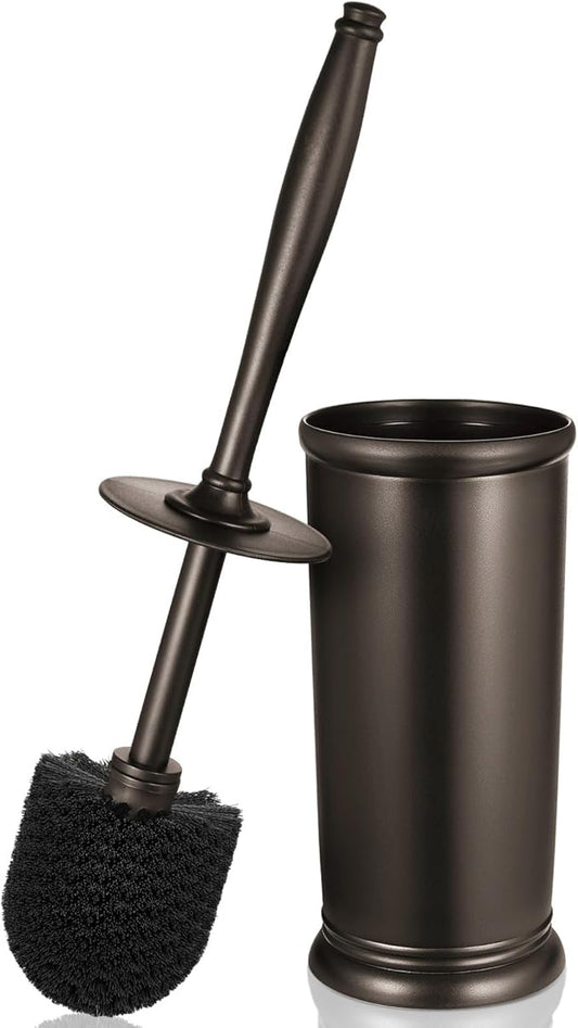 Toilet Bowl Brush Holder Set: Bathroom Deep Cleaning Toilet Scrubber Rim Cleaner by Roleader