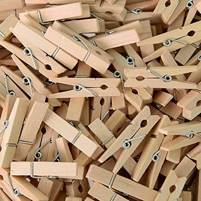 50pcs Small Wood Clothes Pins Pegs Strong Hangers Picture Display Art Craft - Image 3