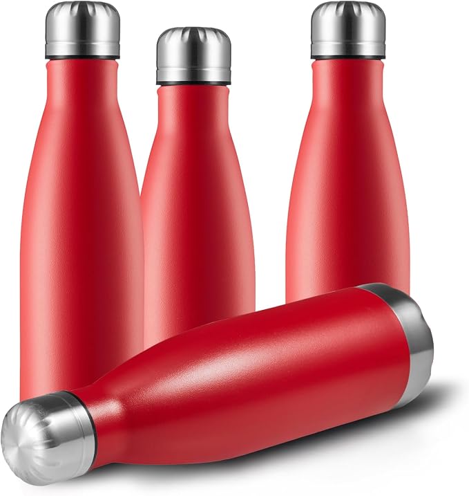 MEWAY 17oz Sport Water Bottle 4 Pack Vacuum Insulated Stainless Steel by MEWAY