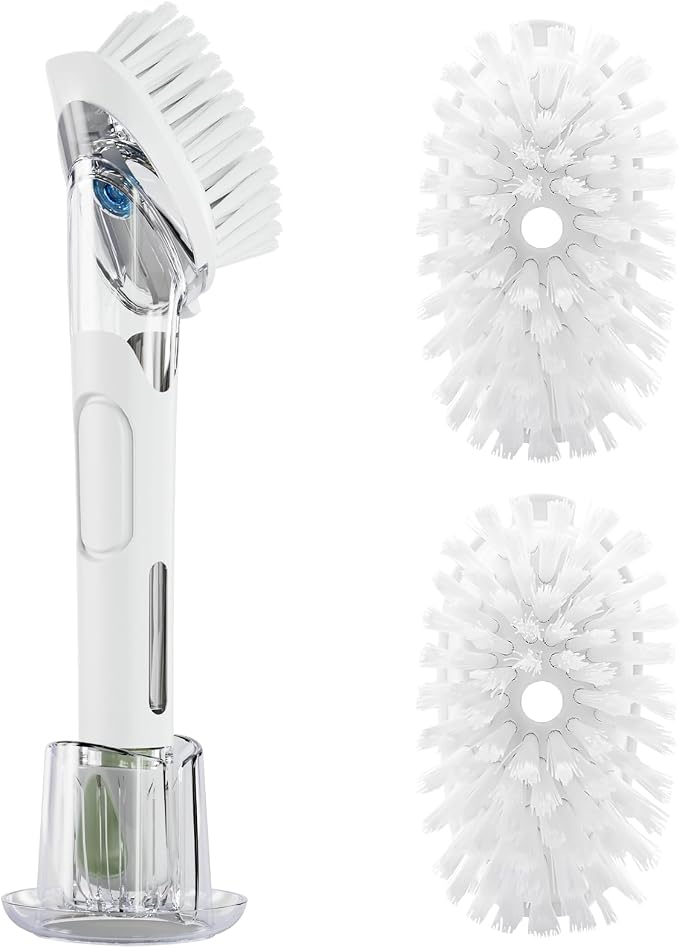 RIMAY Dish Brush with Soap Dispenser Storage Set, Soap Dispensing Dish Brush by RIMAY
