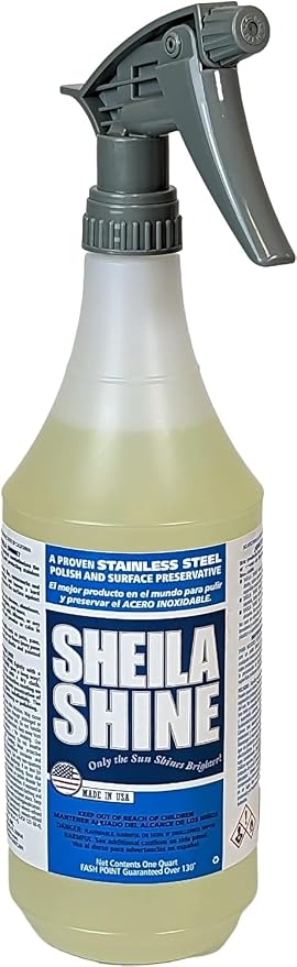 Sheila Shine 32 Oz. Stainless Steel Cleaner and Polish Trigger Spray, Protect by SheilaShine
