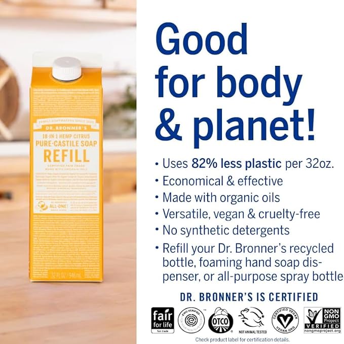 Dr. Bronner's Magic Soap-Pure-Castile Liquid Refill - Image 4