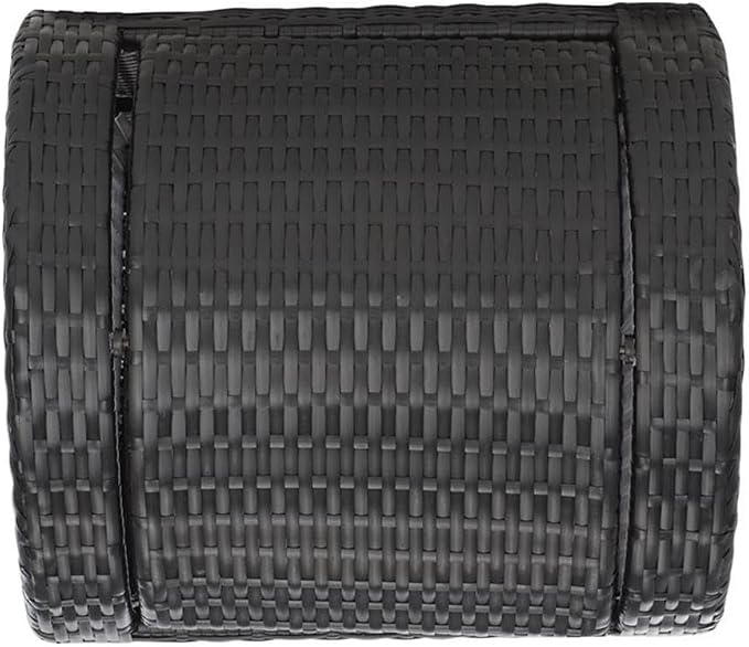Safavieh Outdoor Collection Serapis Black Wicker Trash Bin - Image 10