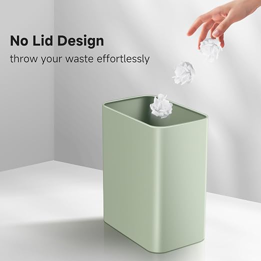 TIPGO Small Metal Trash Can, 2.1 Gallon Slim Trash Can - Image 4