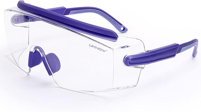 UKNOW Safety Goggles Over Glasses, Safety Glasses Anti Fog Wraparound Eye by UKNOW