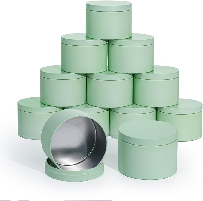 Candle Tins with Lids, 3 Wicks Candle Jars 14oz/420ml Candle Containers 12 Pack by Tobeno1candlemakingsupplier