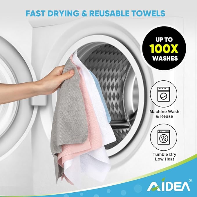 AIDEA Microfiber Cleaning Cloth Roll, Tear Away Reusable Paper Towels, Car - Image 6
