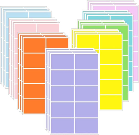 STARLIBOO Colored Labels Stickers, 3 x 2 Inch Rectangular Moving Labels by STARLIBOO