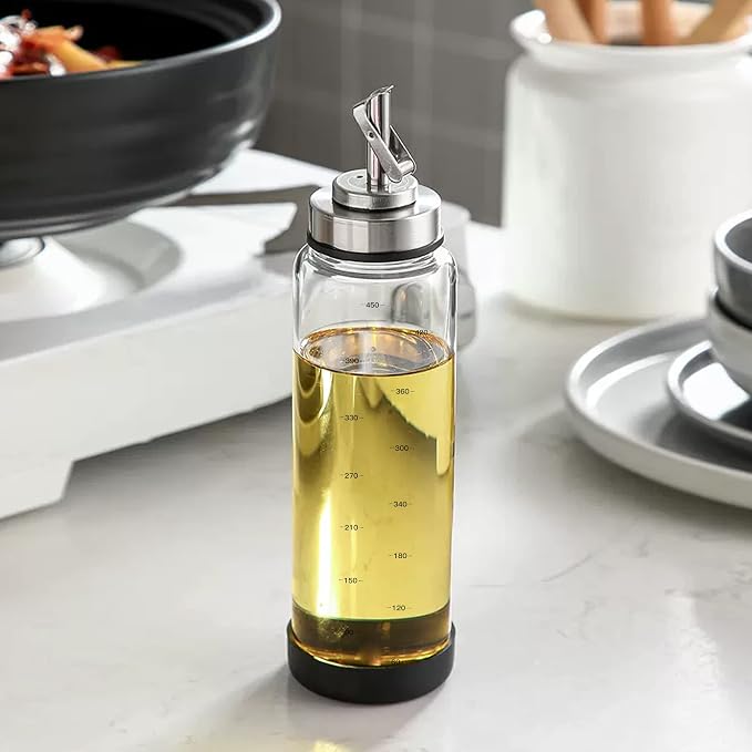 Suli Glass Olive Oil Dispenser Bottle -2 Pack17oz Oil and Vinegar Cruet Set - Image 9