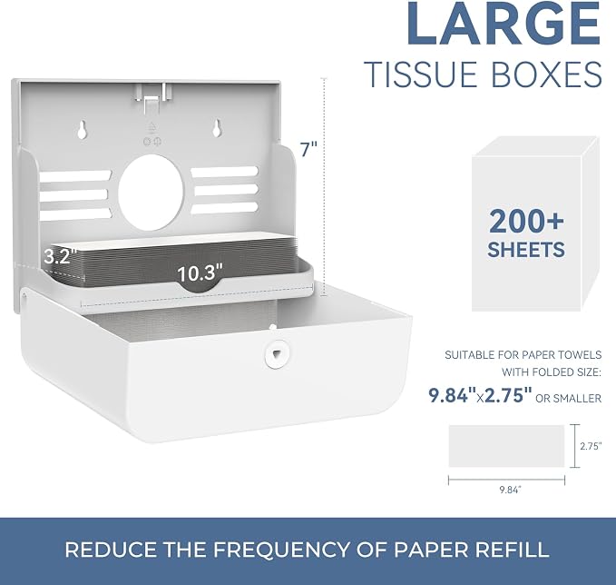 Paper Towel Dispenser Wall Mount, Adhesive No Drilling Multifold Trifold C Fold - Image 2