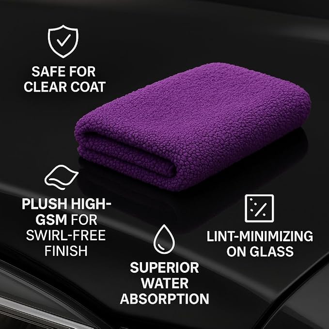 Paks - Edgeless Microfiber Towels 4-Pack - Car Detailing Wash Cloths - Image 3