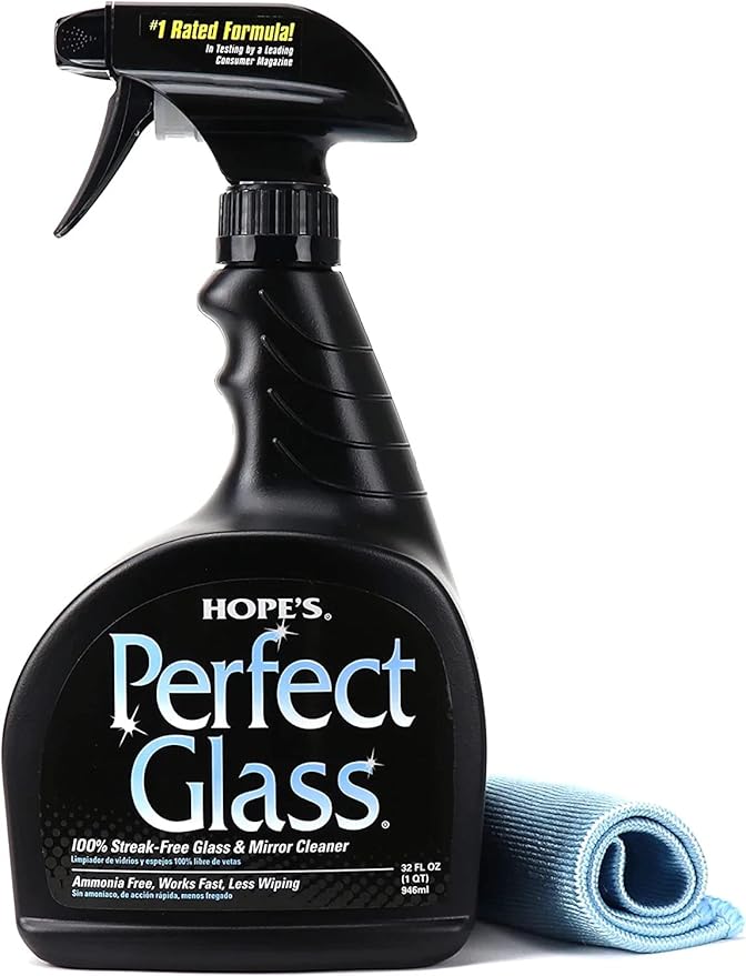 HOPE'S Perfect Glass Cleaner Spray, Streak-Free, Ammonia-Free Window, and by Hopes