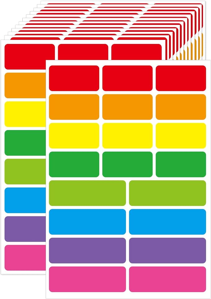 STARLIBOO Removable Labels, Removable Colored Labels Stickers, Self-Adhesive by STARLIBOO