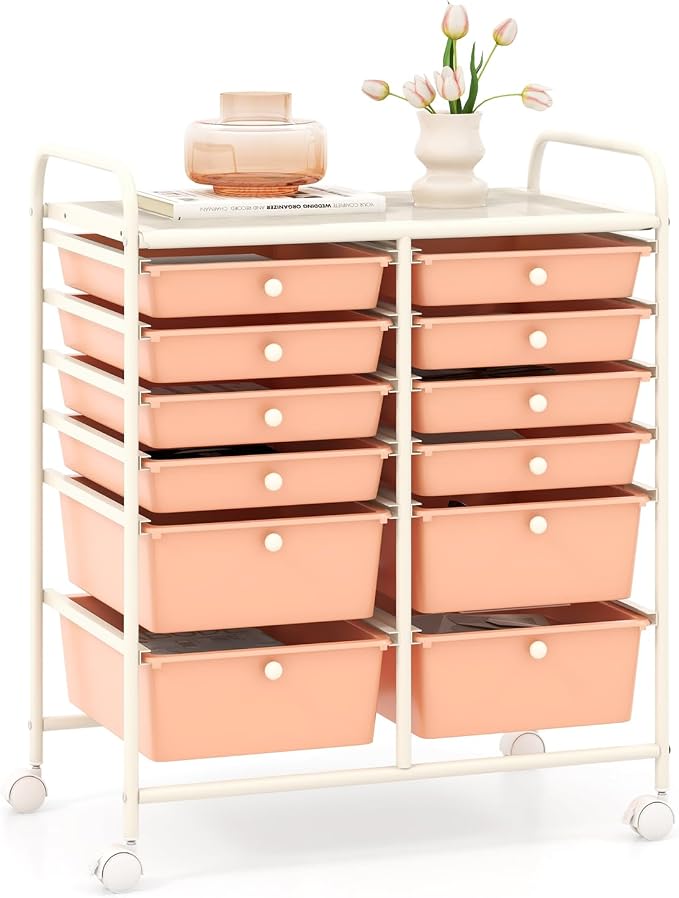 GOFLAME 12-Drawer Rolling Storage Cart, Mobile Utility Cart by GOFLAME