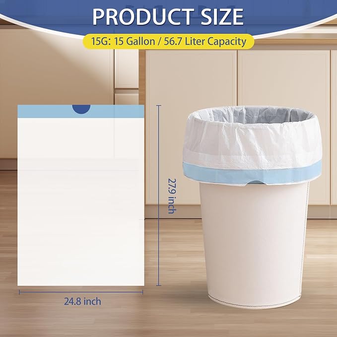 15 Gallon Trash Bags with Drawstring - Image 3