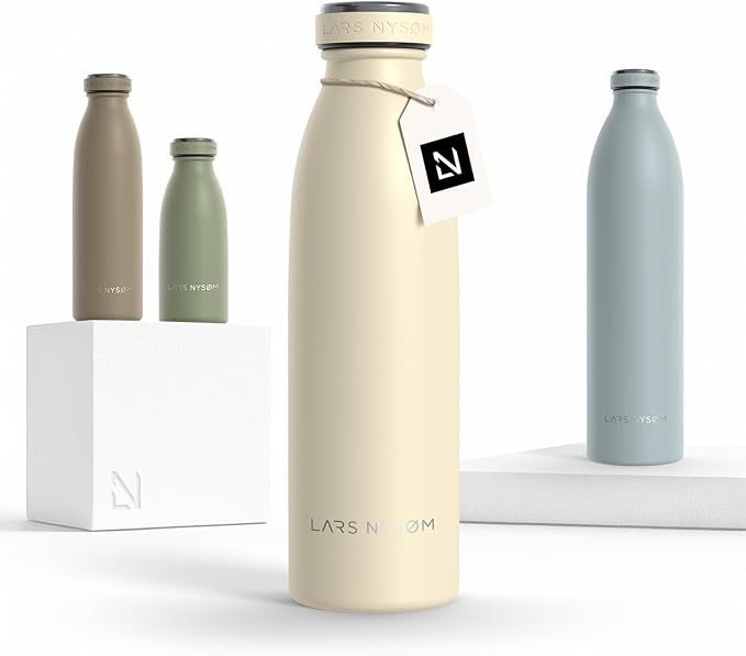 LARS NYSØM Stainless Steel Insulated Water Bottle 12oz 17oz 25oz 34oz 51oz | by LN