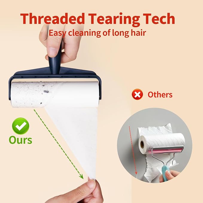 Floor Lint Rollers for Pet Hair Extra Sticky Mop，9.84in - Image 6