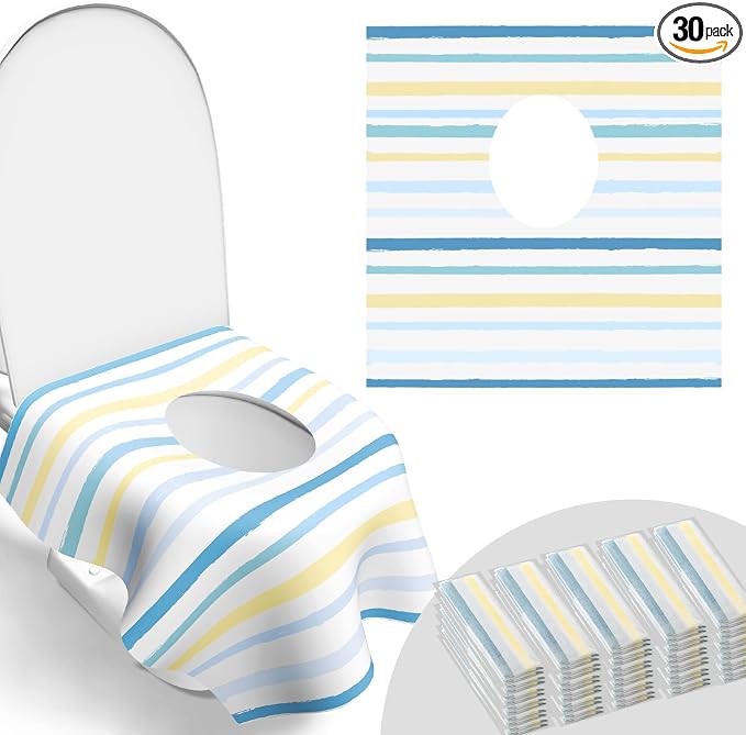 Toilet Seat Covers Disposable, Large Waterproof Potty Covers by POIKSHARK