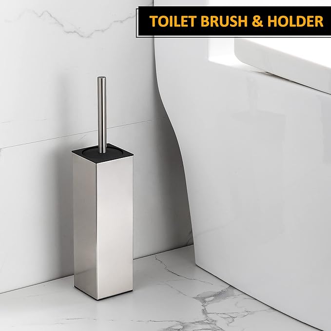 BGL Toilet Brush Holder Freestanding, Brushed Nickel, 304 Stainless Steel - Image 4