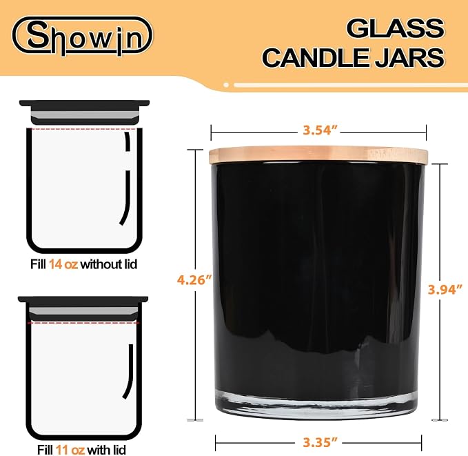 Thick Candle Jars for Making Candles 12 Pcs, 14 OZ Empty Jars - Image 2