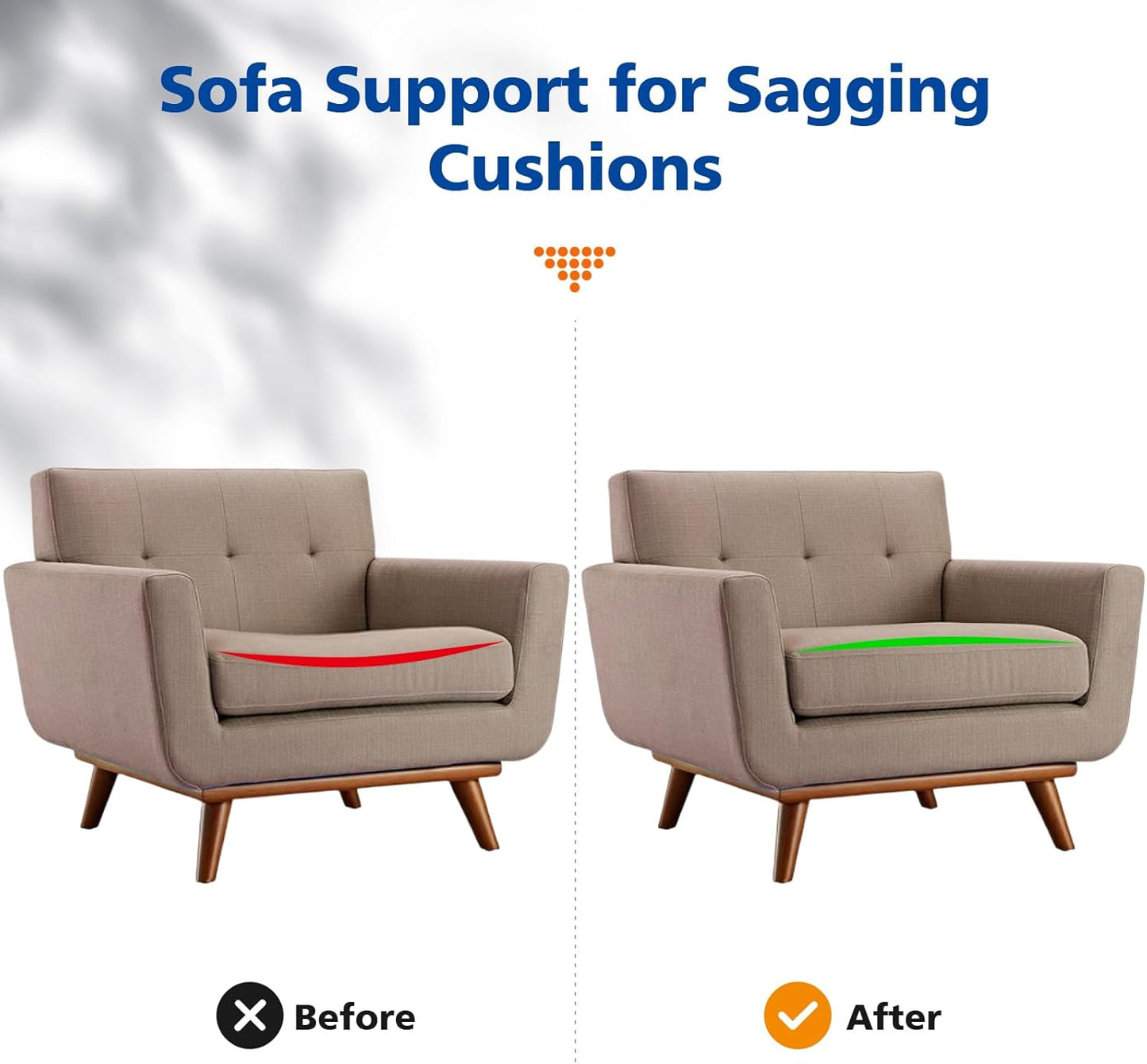 RA RUNNING ALIEN Couch Cushions Support for Sagging Seat -20"X 20"Curved Foam Sofa Cushion Support Board,Grey Couch Supporterfor Under The Cushions,Set of 3