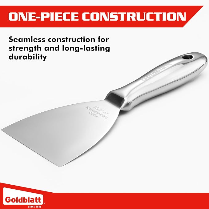 Goldblatt 4" Putty Knife, One-Piece Paint Scraper Tool, All Stainless Steel - Image 3