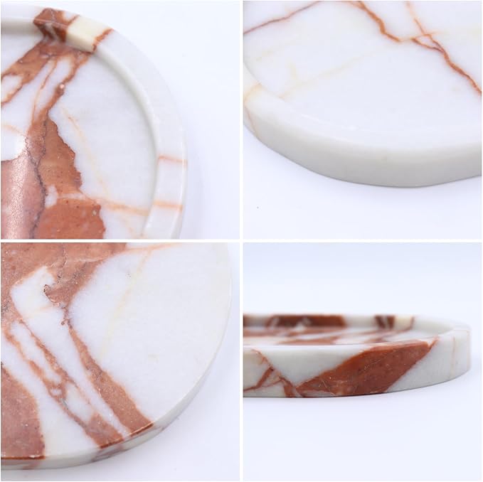 Natural Marble Tray, Oval Vanity Decorative Tray - Image 4